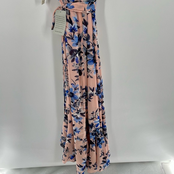 NWT Eliza J Floral Faux Wrap Pink Blue Midi High Low Dress Easter Shower Church - Picture 9 of 13